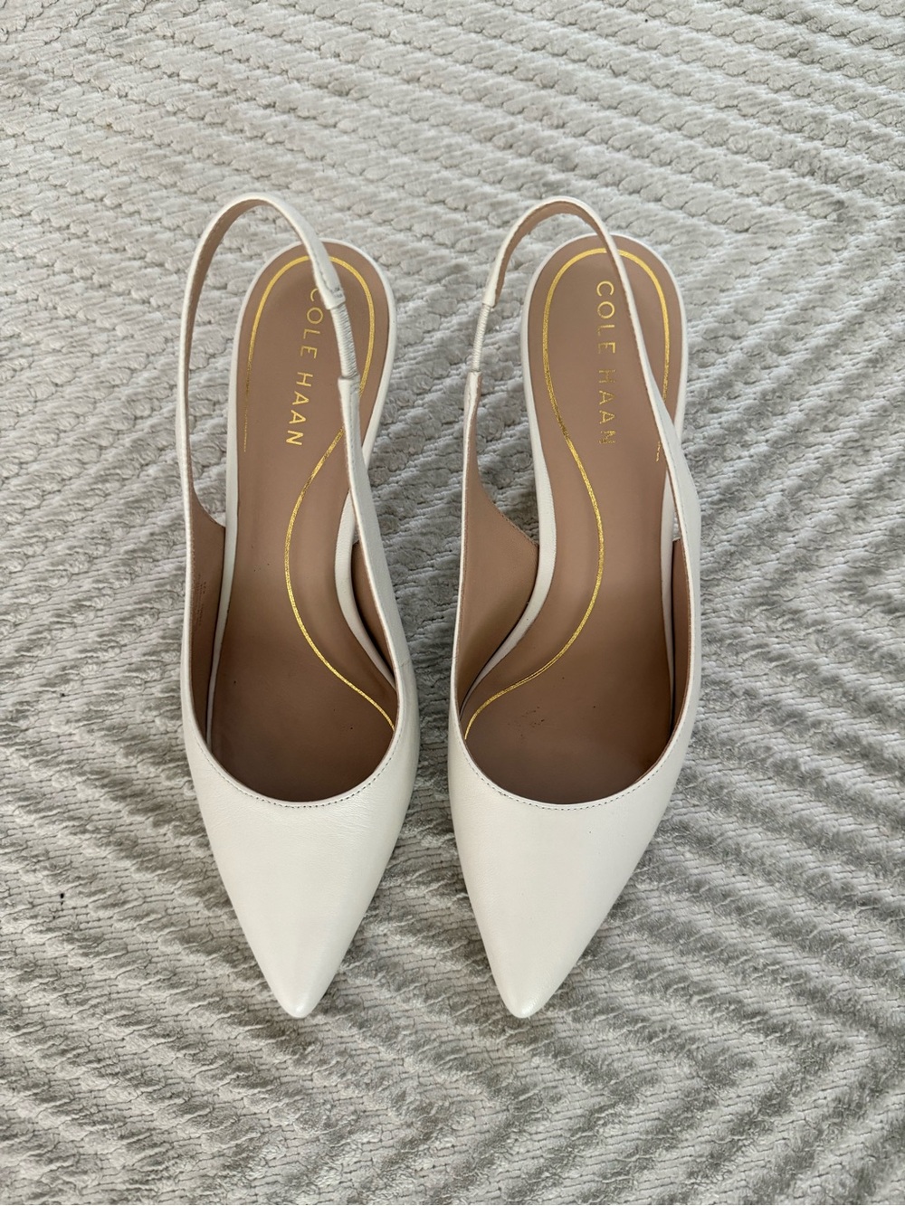 Cole Haan cream Pointed Slingback pumps